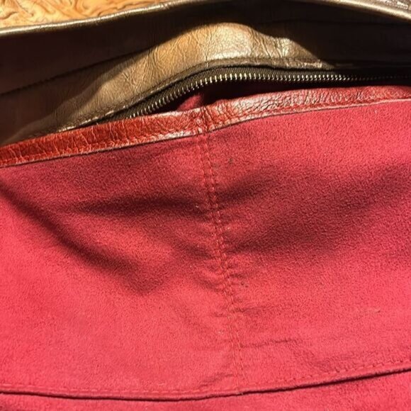 Vintage Civico 13 Tooled Leather Hobo Bag Rustic Italian Craftsmanship - Picture 8 of 8